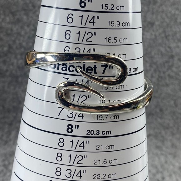 Cuff Wrap Silver Tone Bracelet Bangle Hinged Spring Adjustable Fashion Jewelry - Picture 7 of 16